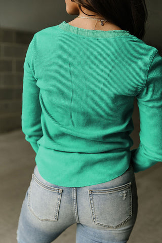 Thermal Henley Top - Green