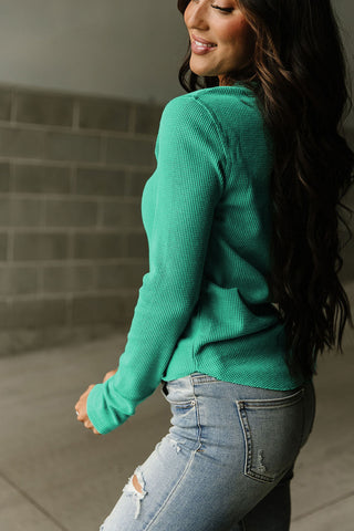 Thermal Henley Top - Green