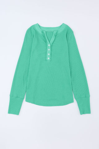 Thermal Henley Top - Green