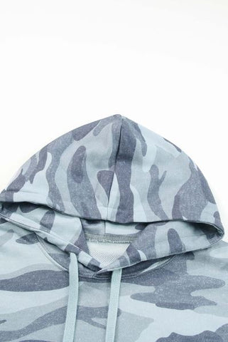 Camo Long Hoodie - Gray