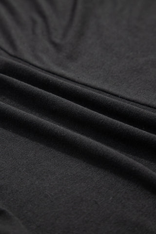 Tulip Sleeve Solid V-Neck - Black