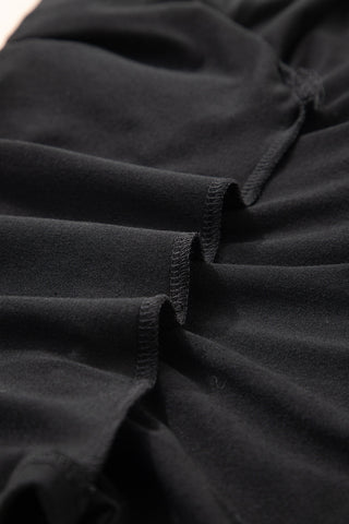 Tulip Sleeve Solid V-Neck - Black
