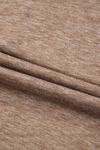 Tulip Sleeve Solid V-Neck - Taupe
