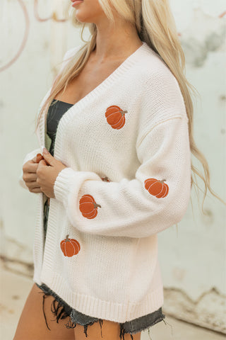 Pumpkin Cardigan - White
