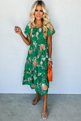 Spring Fling Midi Dress - Green