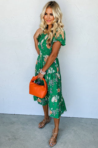 Spring Fling Midi Dress - Green