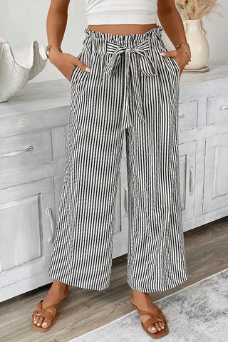 Striped Dress Pants - Black