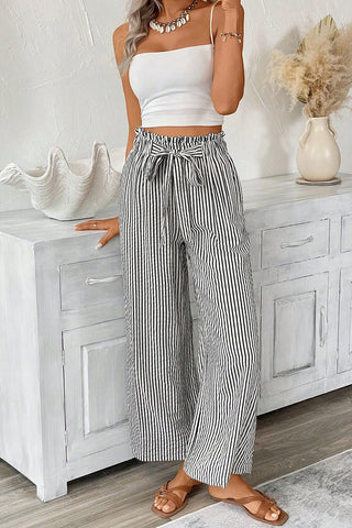 Striped Dress Pants - Black