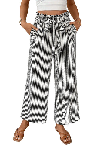Striped Dress Pants - Black