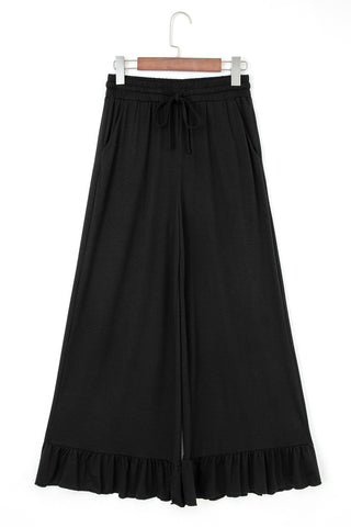 Retro Ruffle Pants - Black