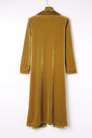 Velvet Duster Cardigan - Yellow