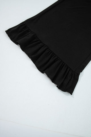 Retro Ruffle Pants - Black