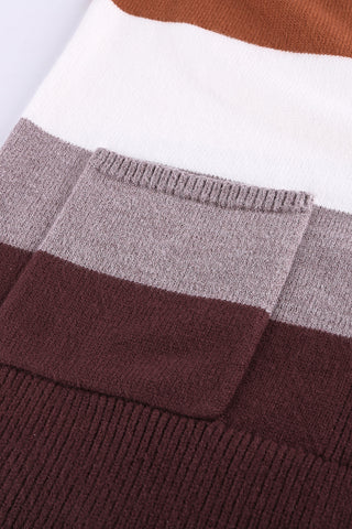 Super Soft Striped Cardigan - Taupe