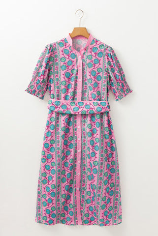 Vintage Poppy Dress - Pink and Aqua