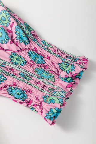 Vintage Poppy Dress - Pink and Aqua