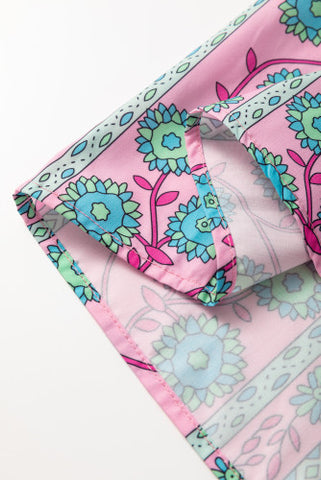 Vintage Poppy Dress - Pink and Aqua