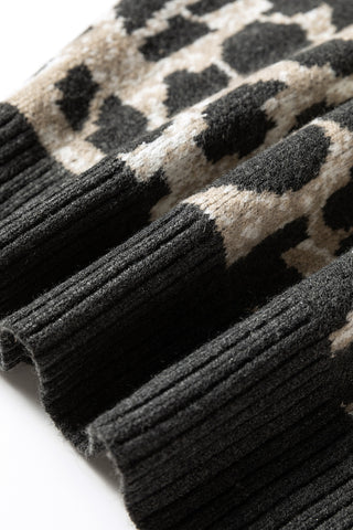Steel Gray Leopard Sweater