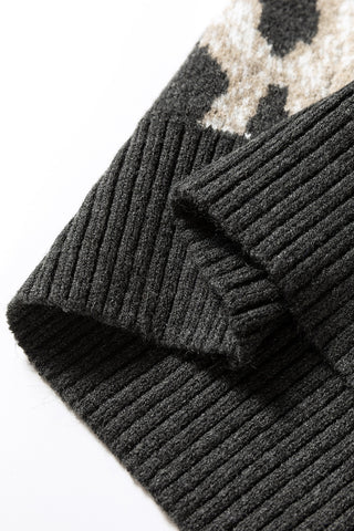 Steel Gray Leopard Sweater