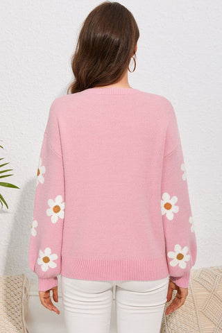 Pink Daisy Sweater