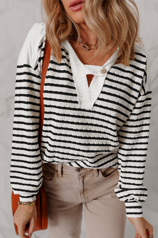 Harvest Hoodie- Black Stripes