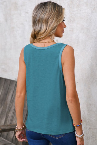 Metallic Trim Tank - Blue