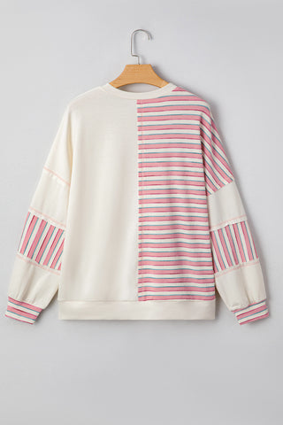 Striped Henley Top - Pink