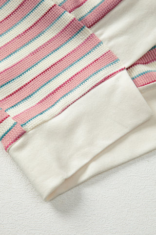Striped Henley Top - Pink