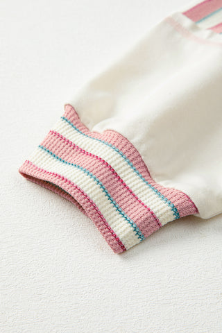 Striped Henley Top - Pink