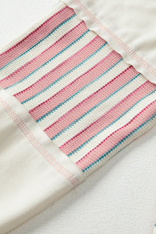 Striped Henley Top - Pink