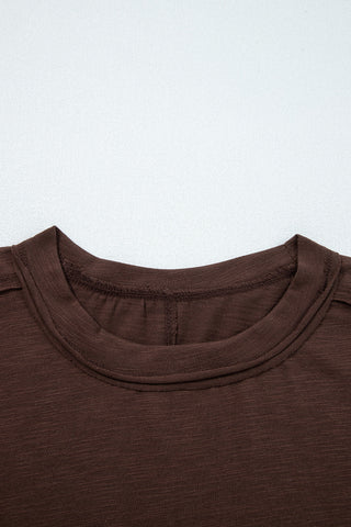 Lace Sleeve Top - Brown and Black