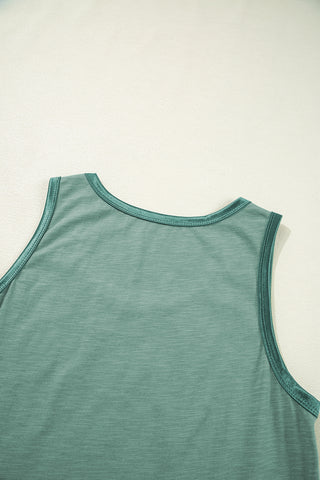 Metallic Trim Tank - Green