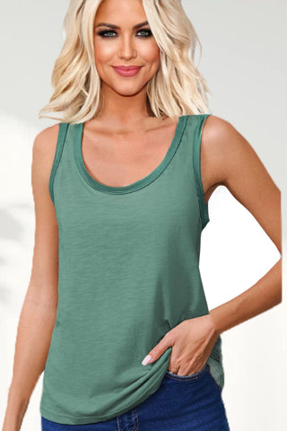 Metallic Trim Tank - Green