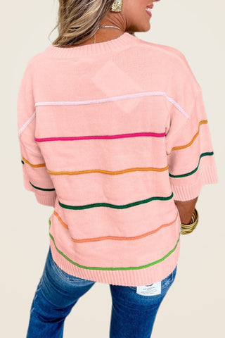 Half Sleeve Sweater - Peach