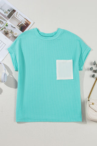 Textured Top with Pocket - Mint