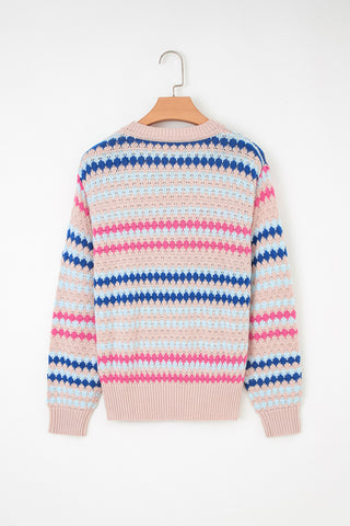 Fair isle Colorful Sweater - Beige