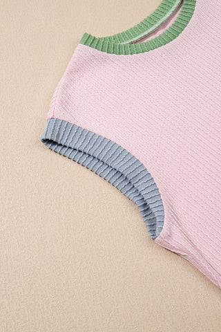 Splash of Color Textured Top - Pink