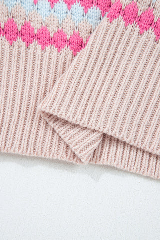 Fair isle Colorful Sweater - Beige