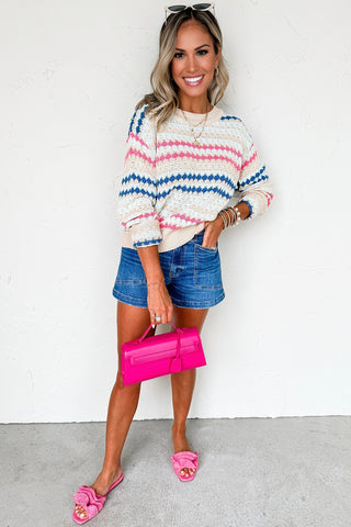 Fair isle Colorful Sweater - Beige