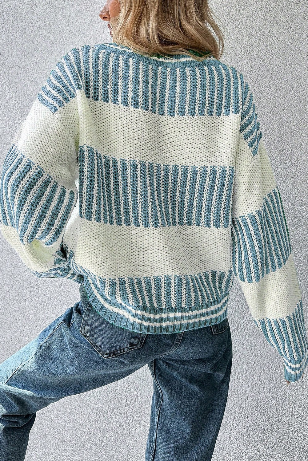 Blue Chic Store White and Blue Sweater | Blue Chic Boutique