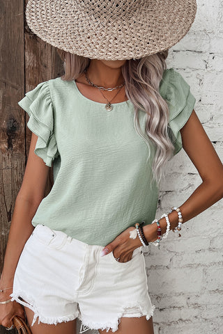 Flouncy Sleeve Top - Mint