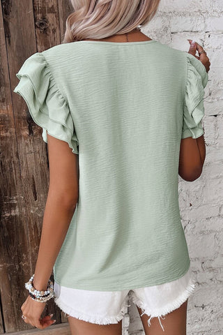 Flouncy Sleeve Top - Mint