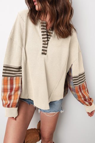 Plaid Cream Top