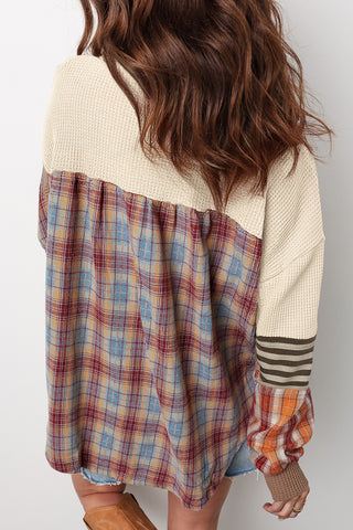 Plaid Cream Top