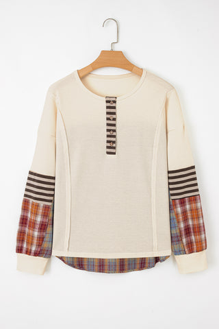 Plaid Cream Top