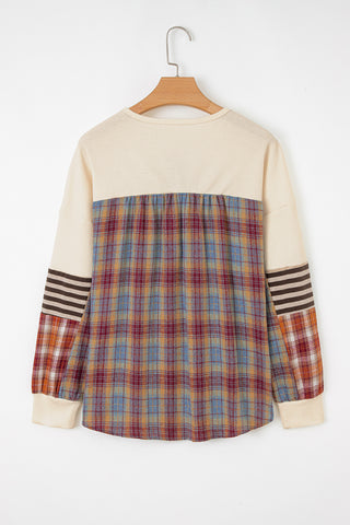 Plaid Cream Top