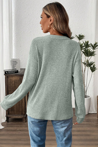 Henley Top with Pockets - Mint