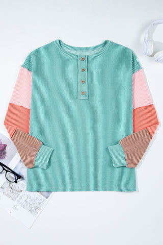 Color Block Henley Top
