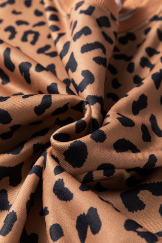 Leopard Striped Sleeve Sweatshirt