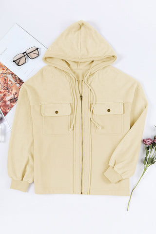 Fleece Zip Up Fall Jacket - Tan