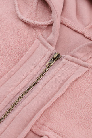 Fleece Zip Up Fall Jacket - Pink
